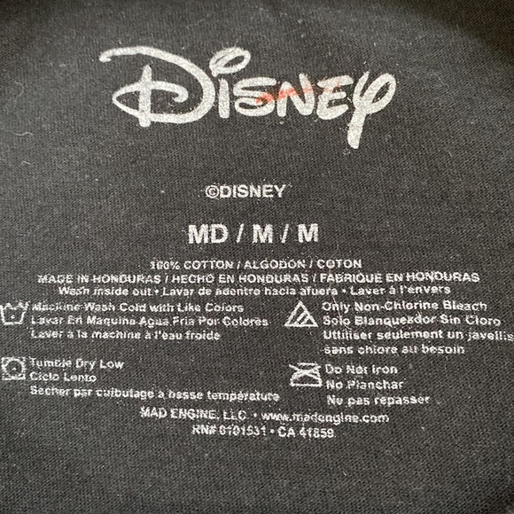 Disney Minnie Mouse Tee Shirt Short Sleeve, Black - Picture 5 of 5